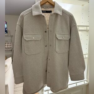 Zara Light Gray Shirt Jacket